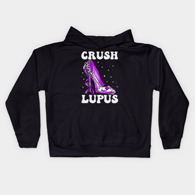 Crush Lupus Warrior Lupus Awareness Month Kids Hoodie by Zimmermanr Liame